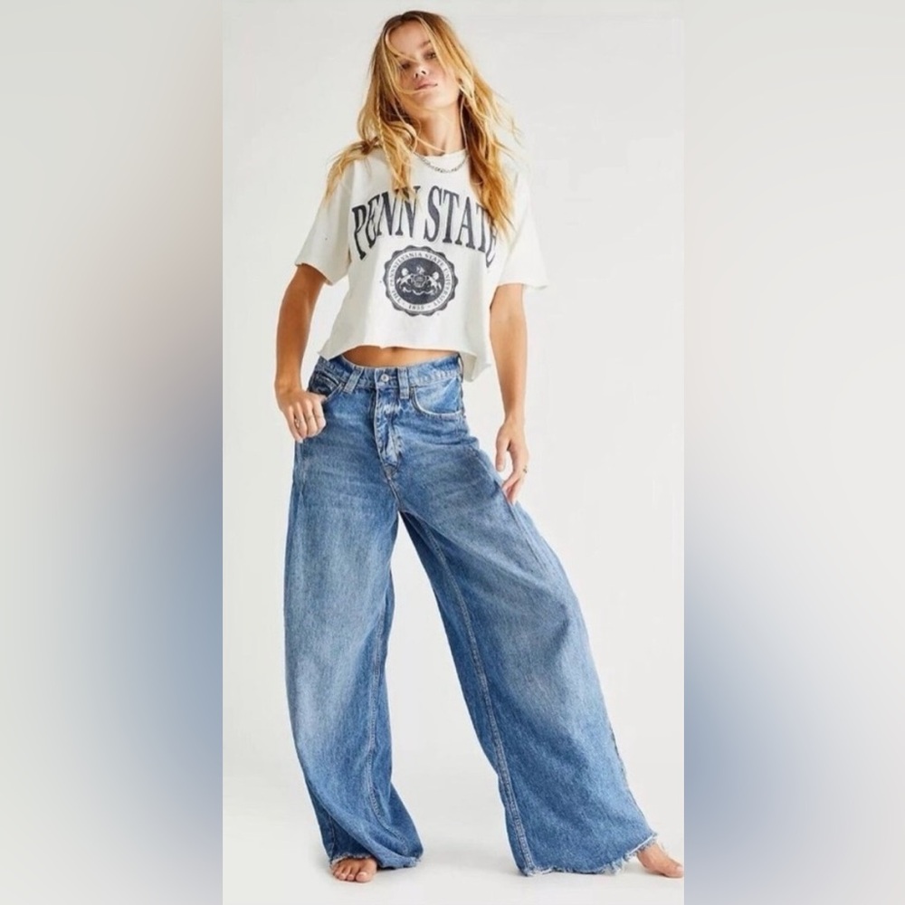 We The Free Old West Slouchy High Rise Wide Leg Jeans, Size 31